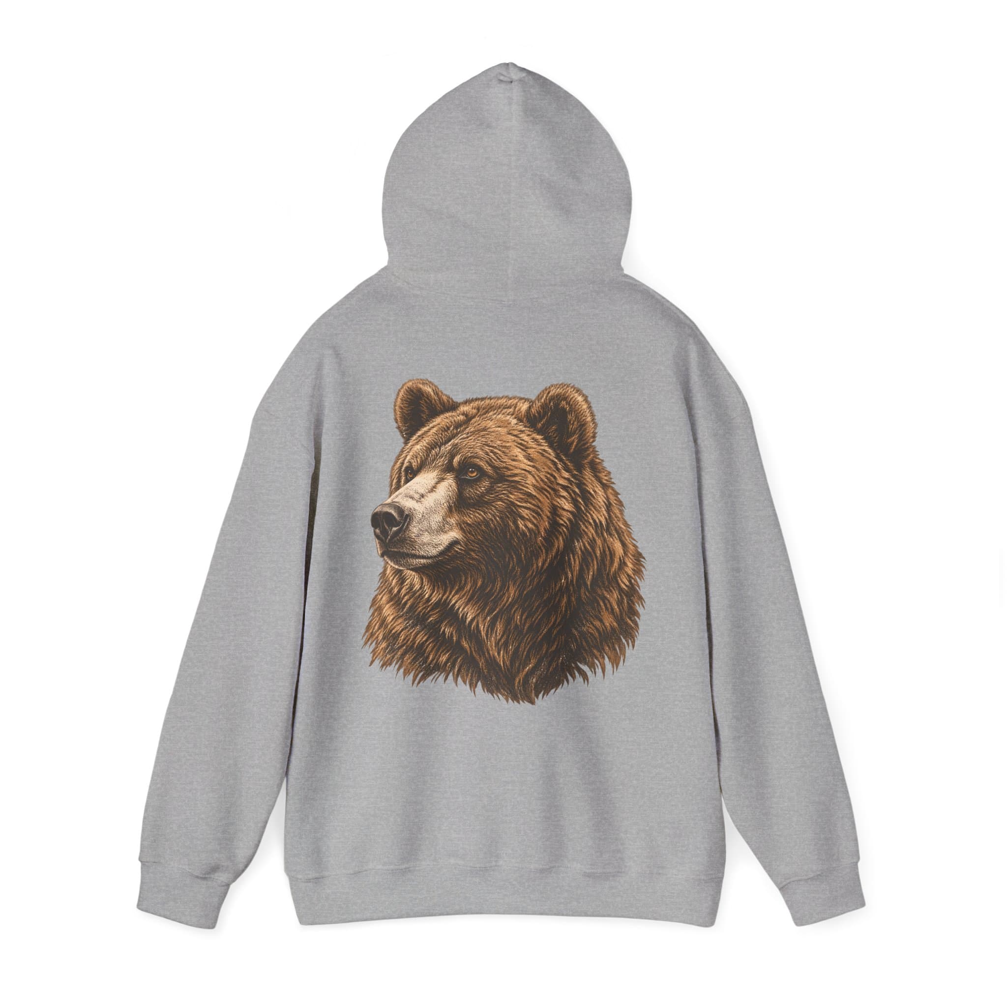 vintage grizzly bear back print graphic hoodie