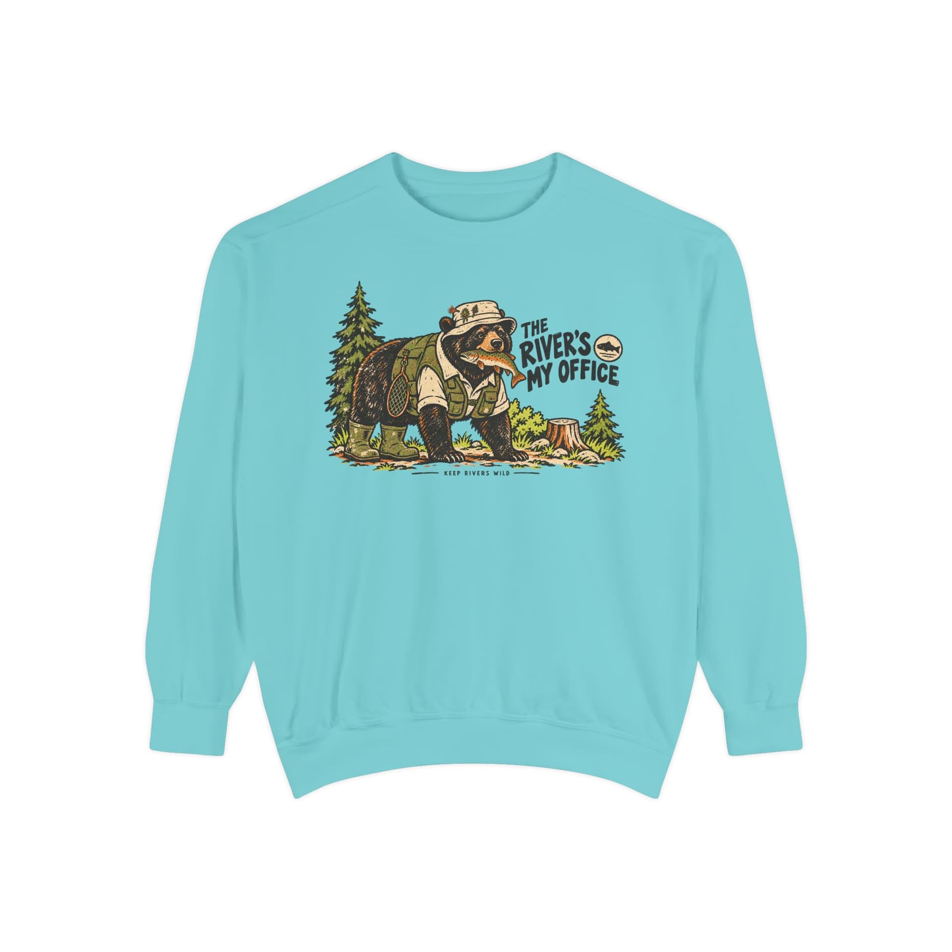 The River's My Office Fly Fishing Bear Sweatshirt