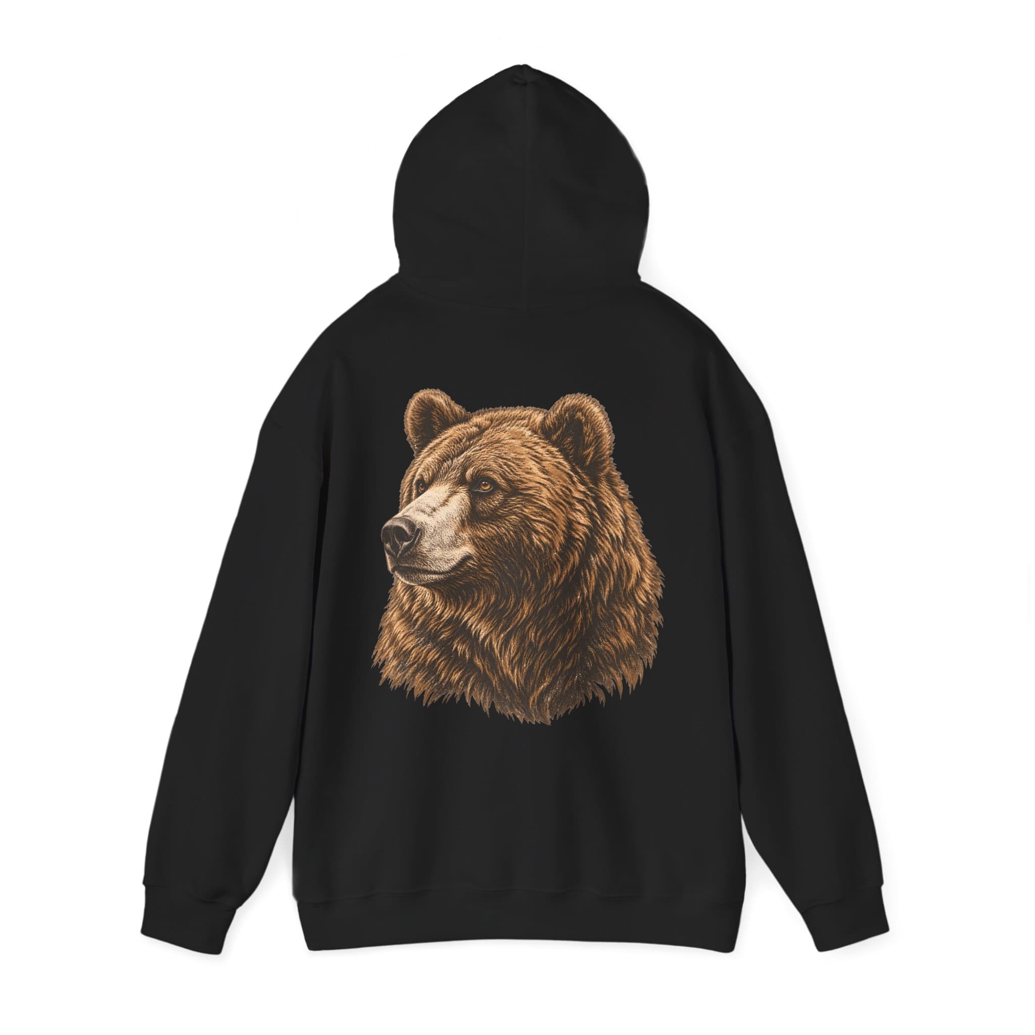 vintage grizzly bear back print graphic hoodie