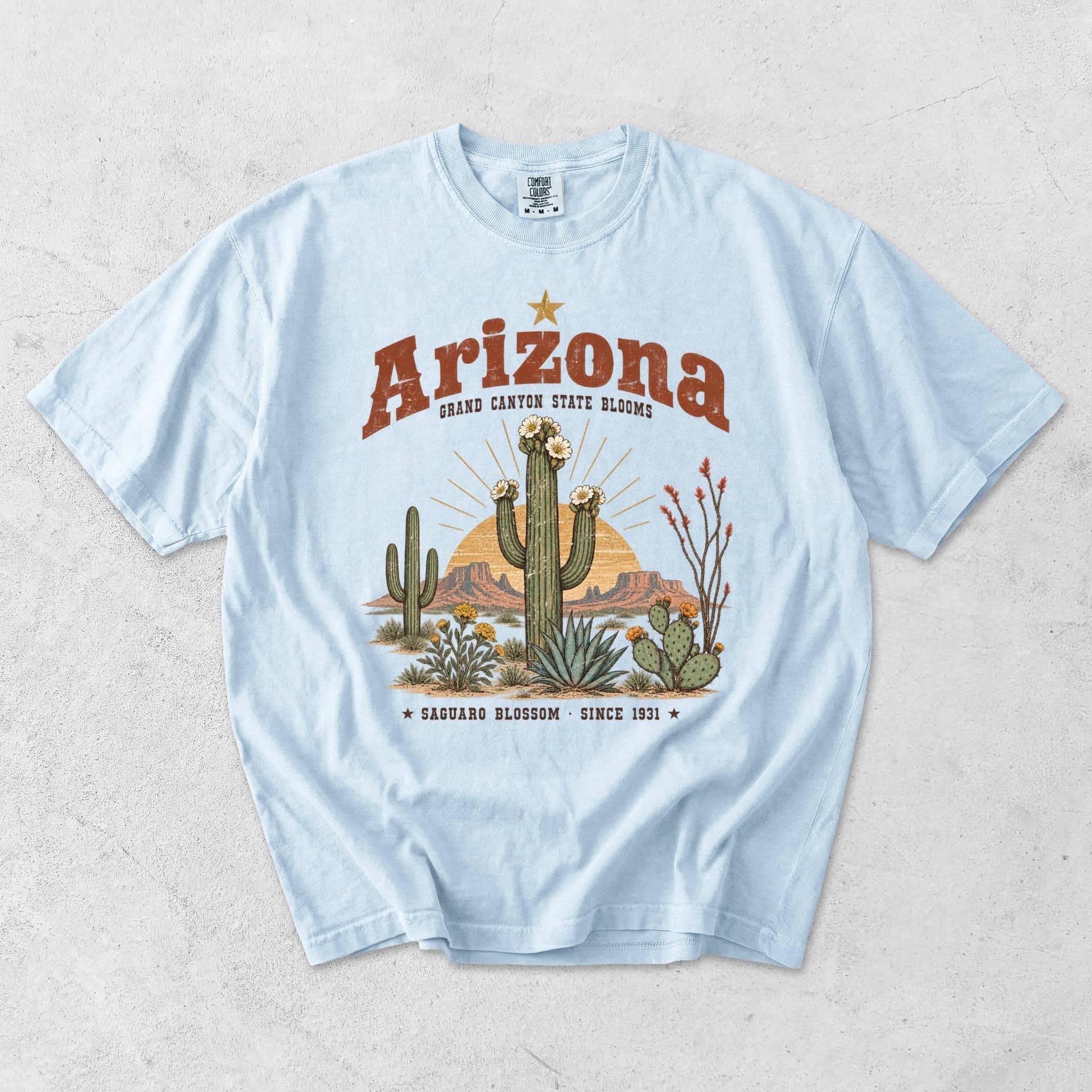 Arizona Grand Canyon State Blooms Saguaro T-Shirt