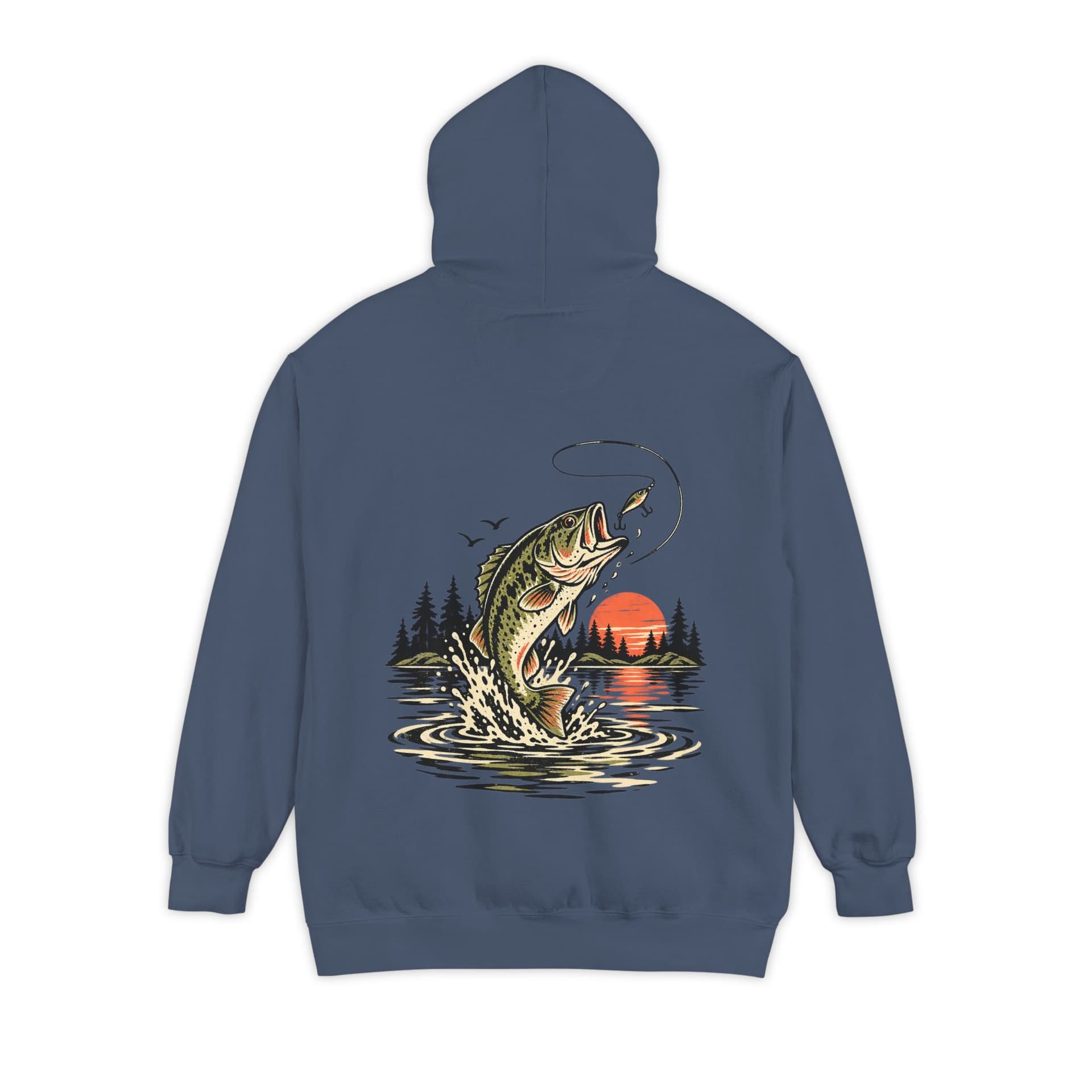Bass Fishing Sunset Lake Largemouth Bass Hoodie