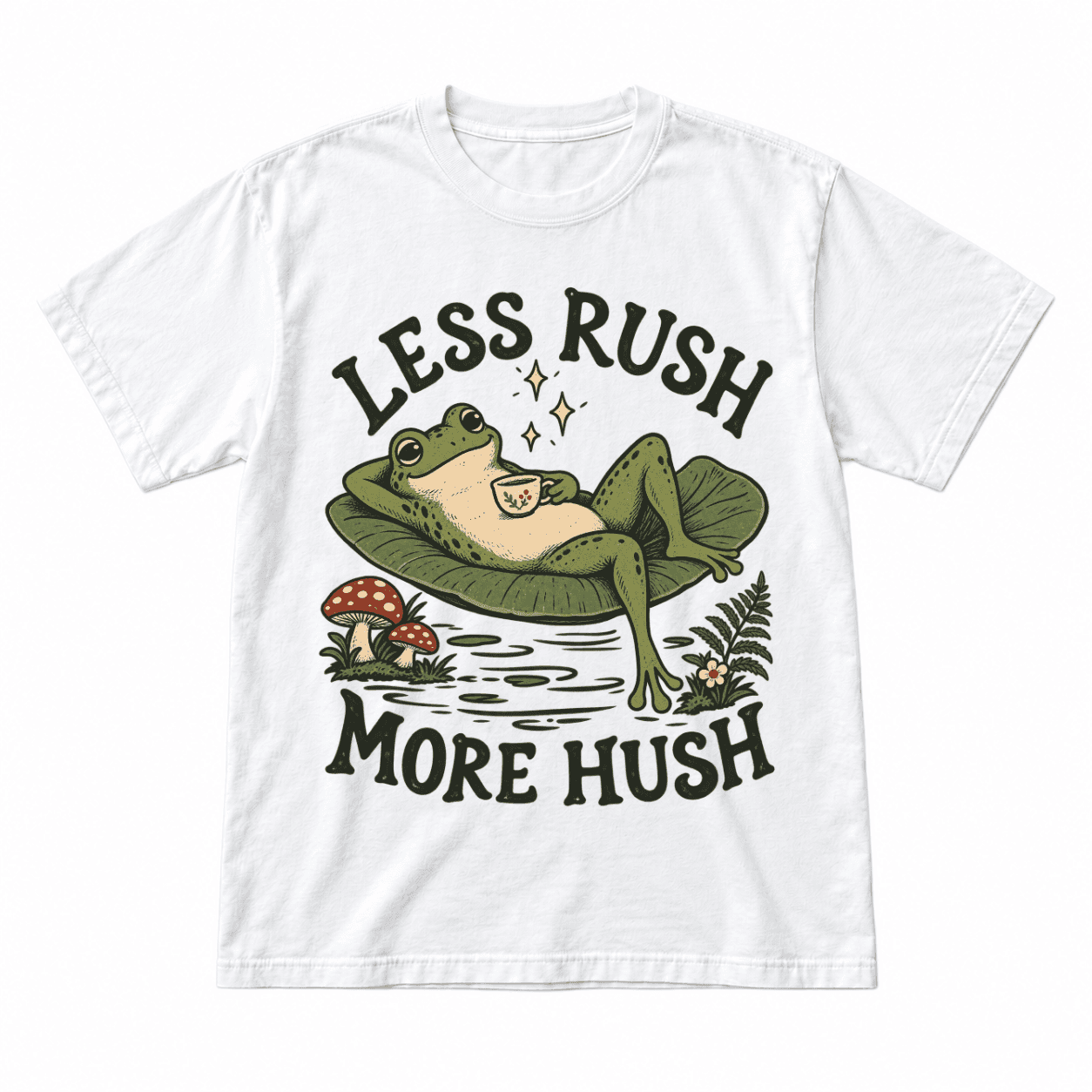 Less Rush More Hush Vintage Frog