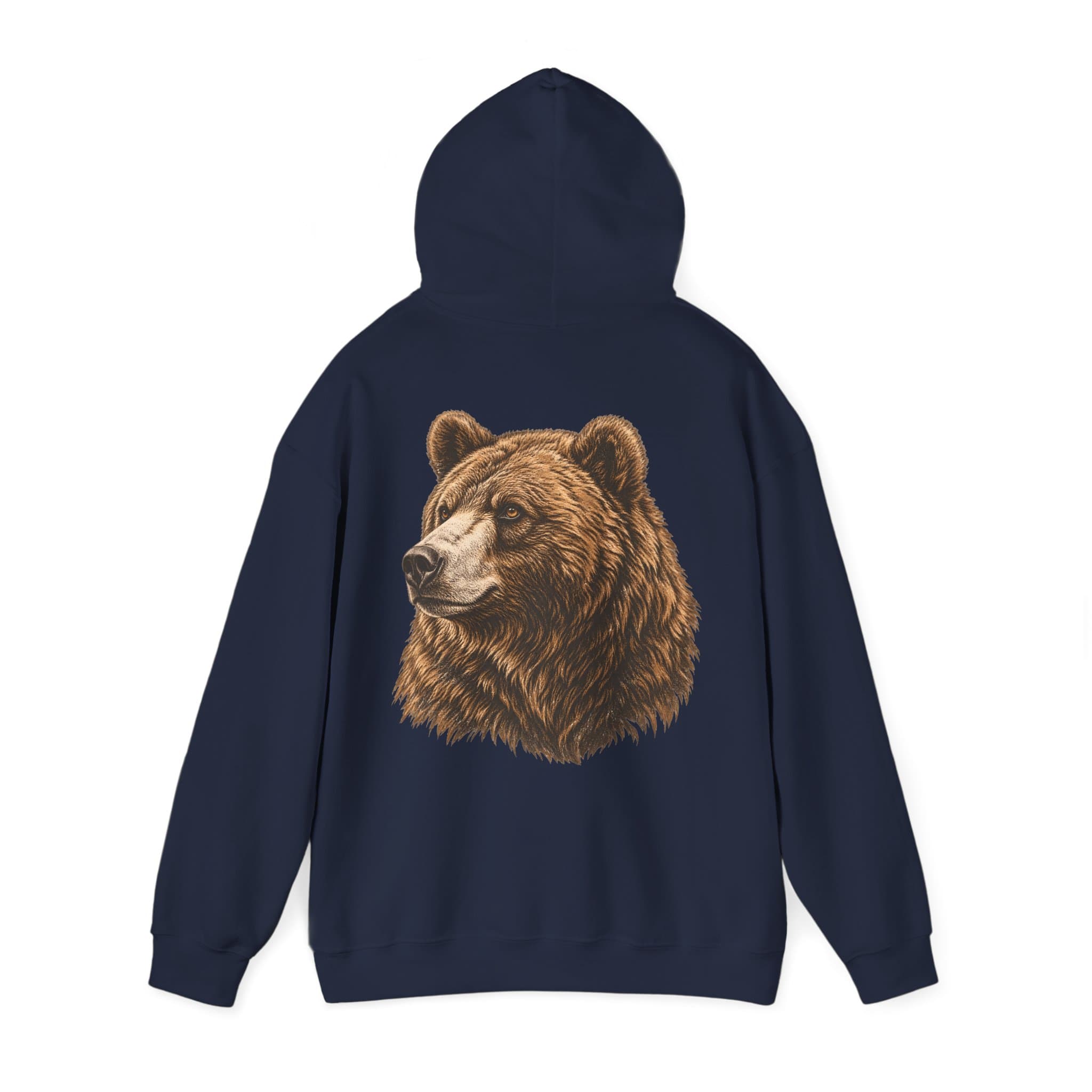 vintage grizzly bear back print graphic hoodie