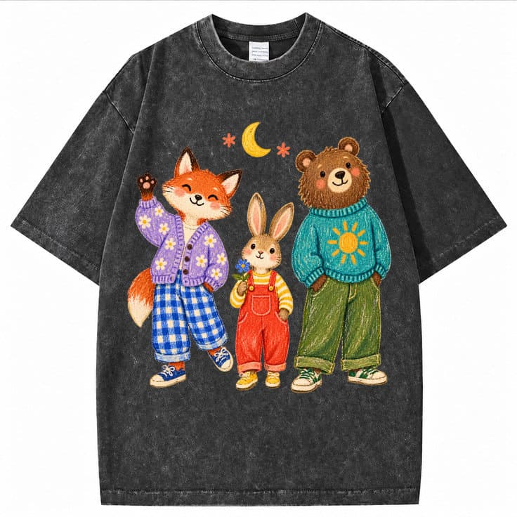 Cute Woodland Friends Cottagecore Mineral Wash