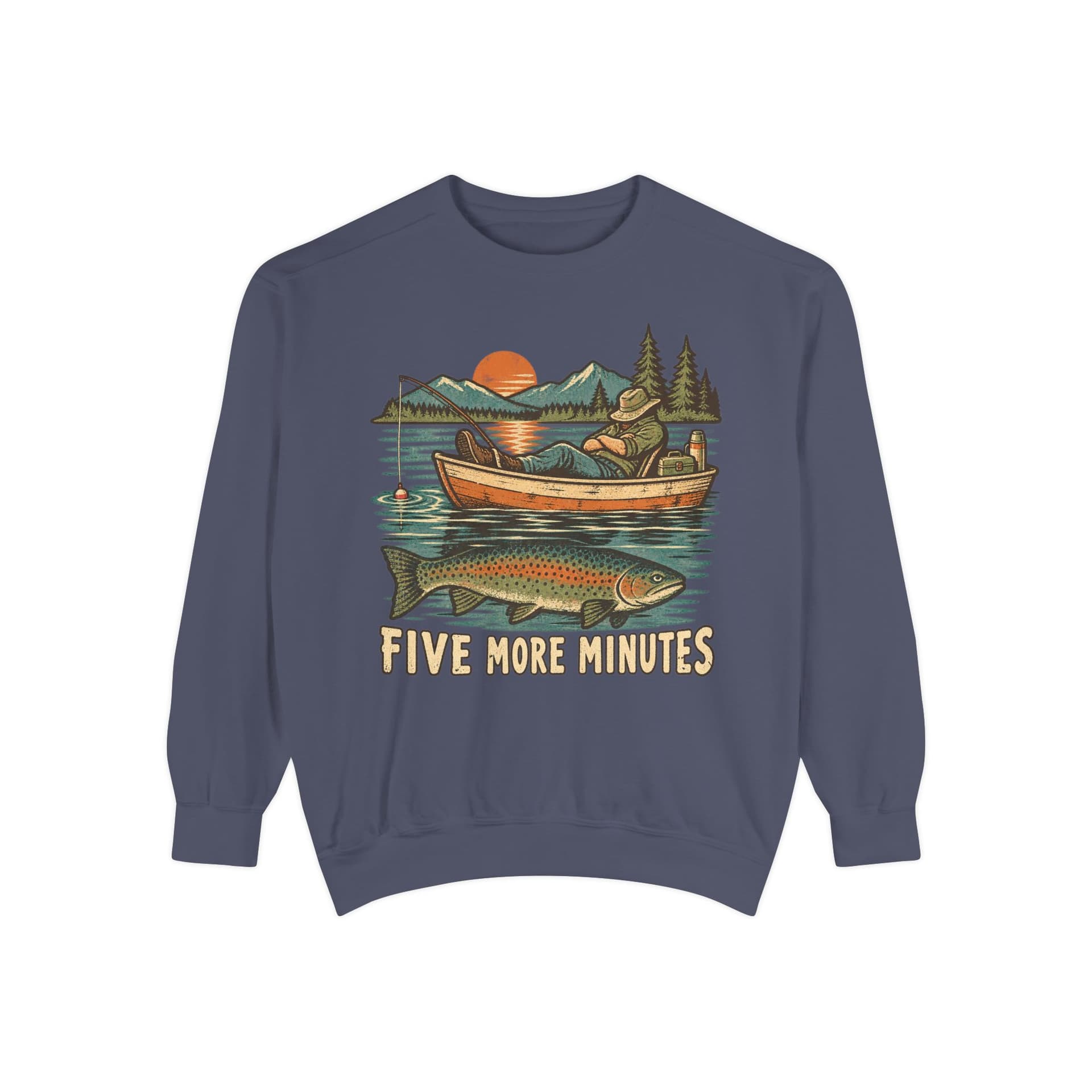 Five More Minutes Vintage Trout Fishing Sweatshirt