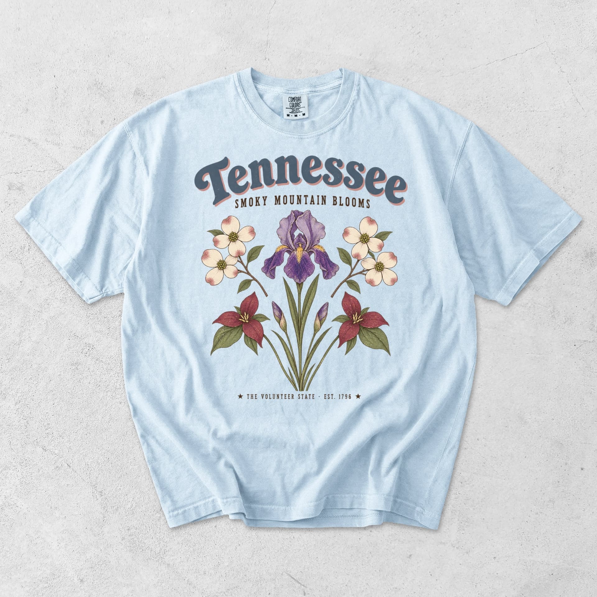 Tennessee Smoky Mountain Blooms Iris Wildflower T-Shirt