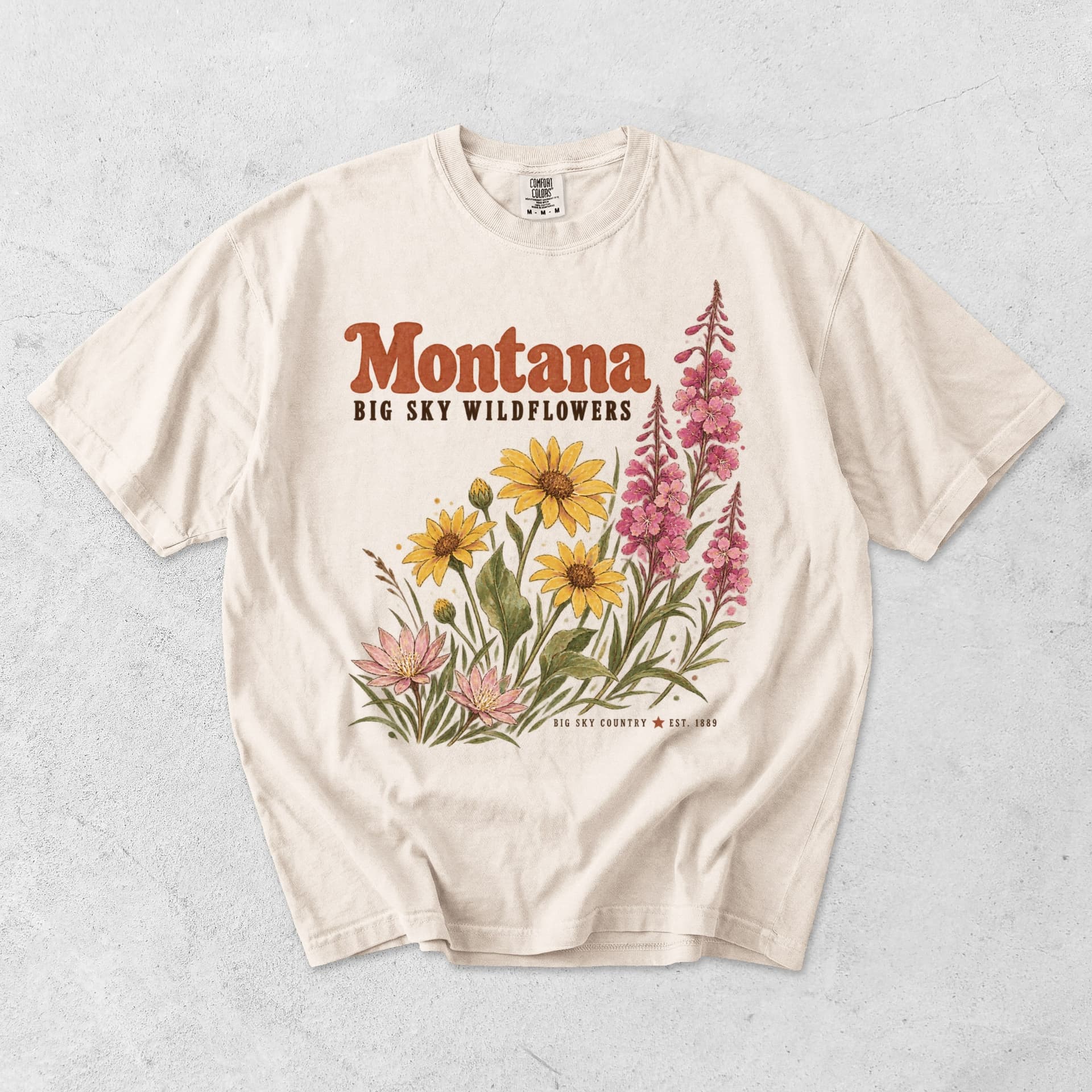 Montana Big Sky Wildflowers Fireweed T-Shirt