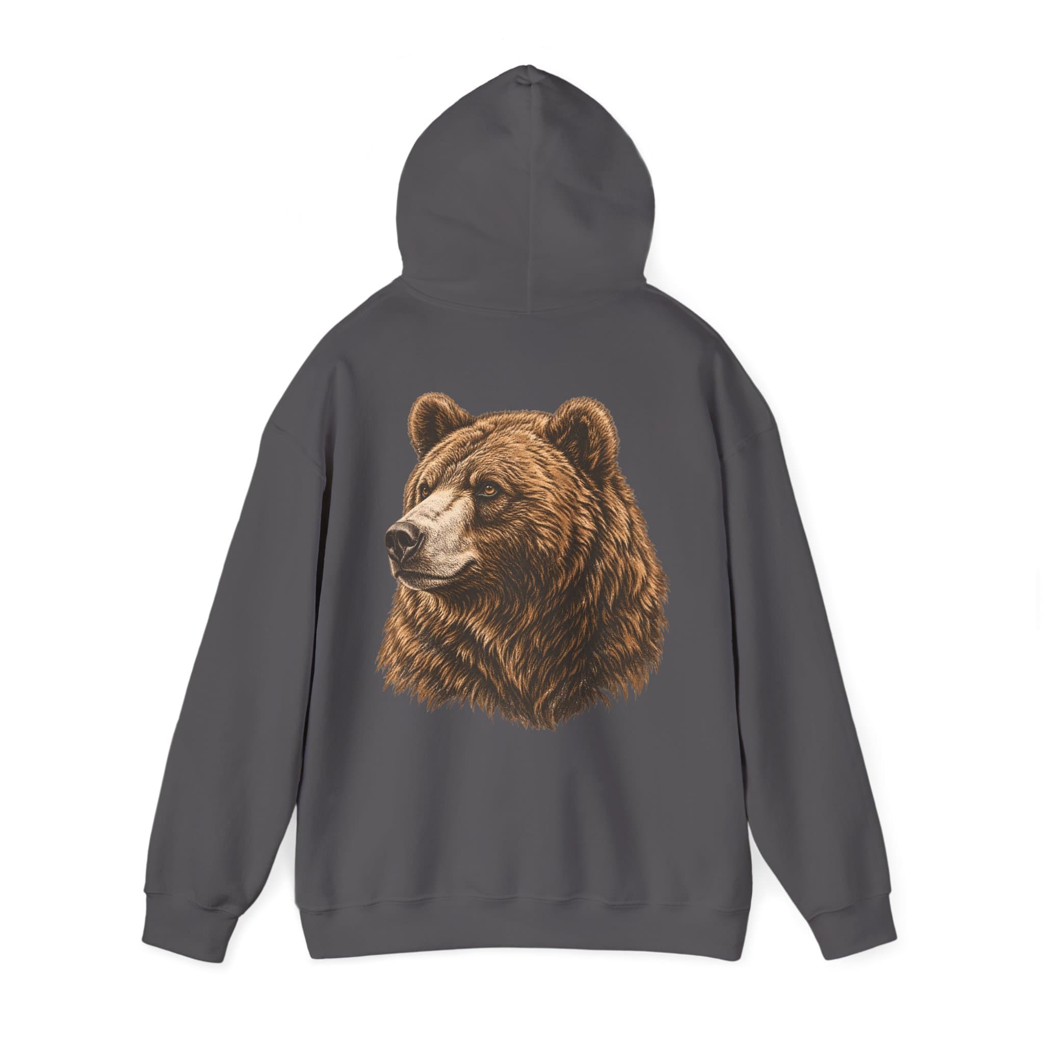 vintage grizzly bear back print graphic hoodie