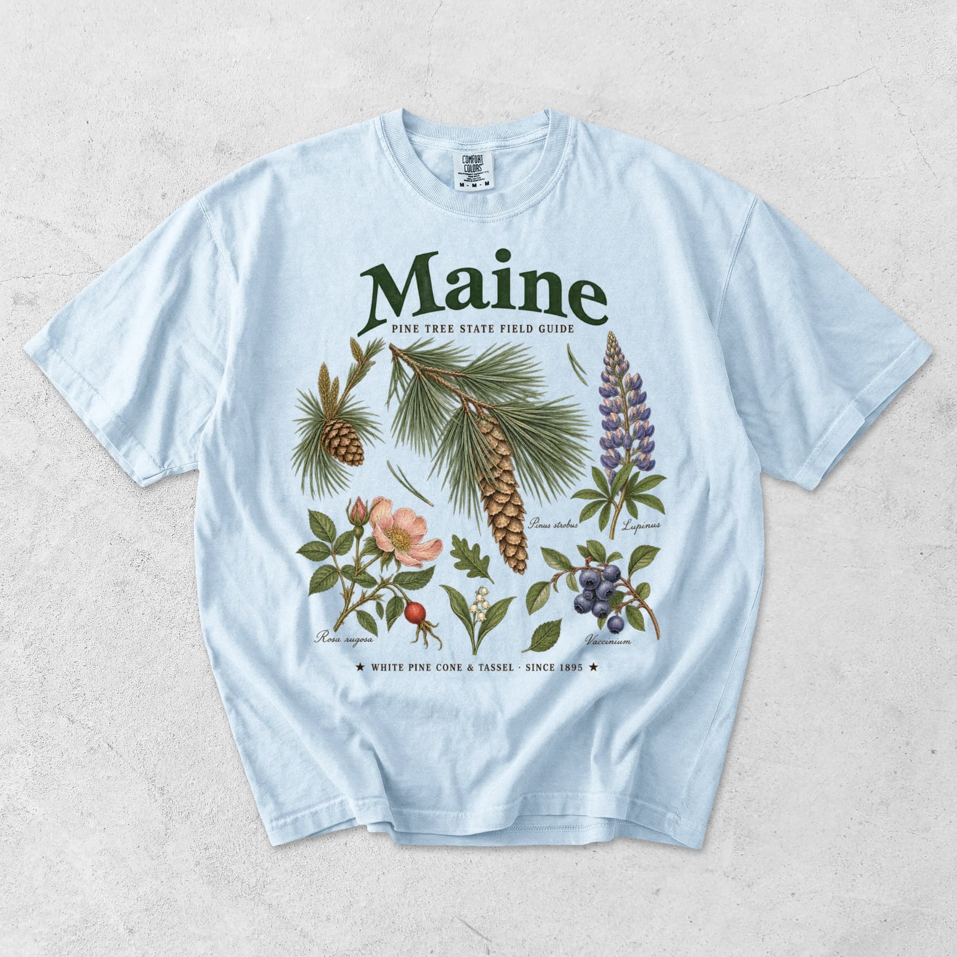 Maine Pine Tree State Field Guide T-Shirt