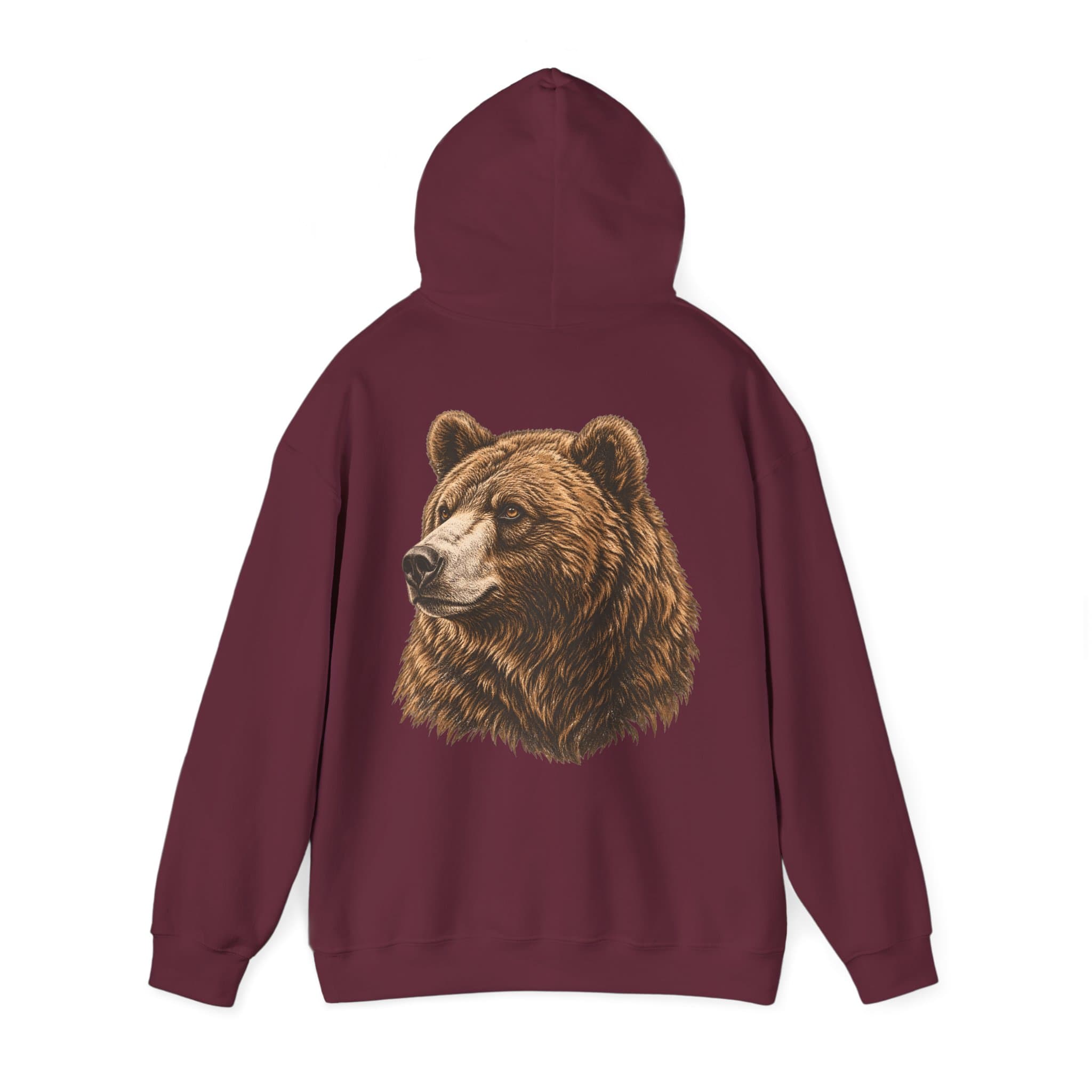 vintage grizzly bear back print graphic hoodie