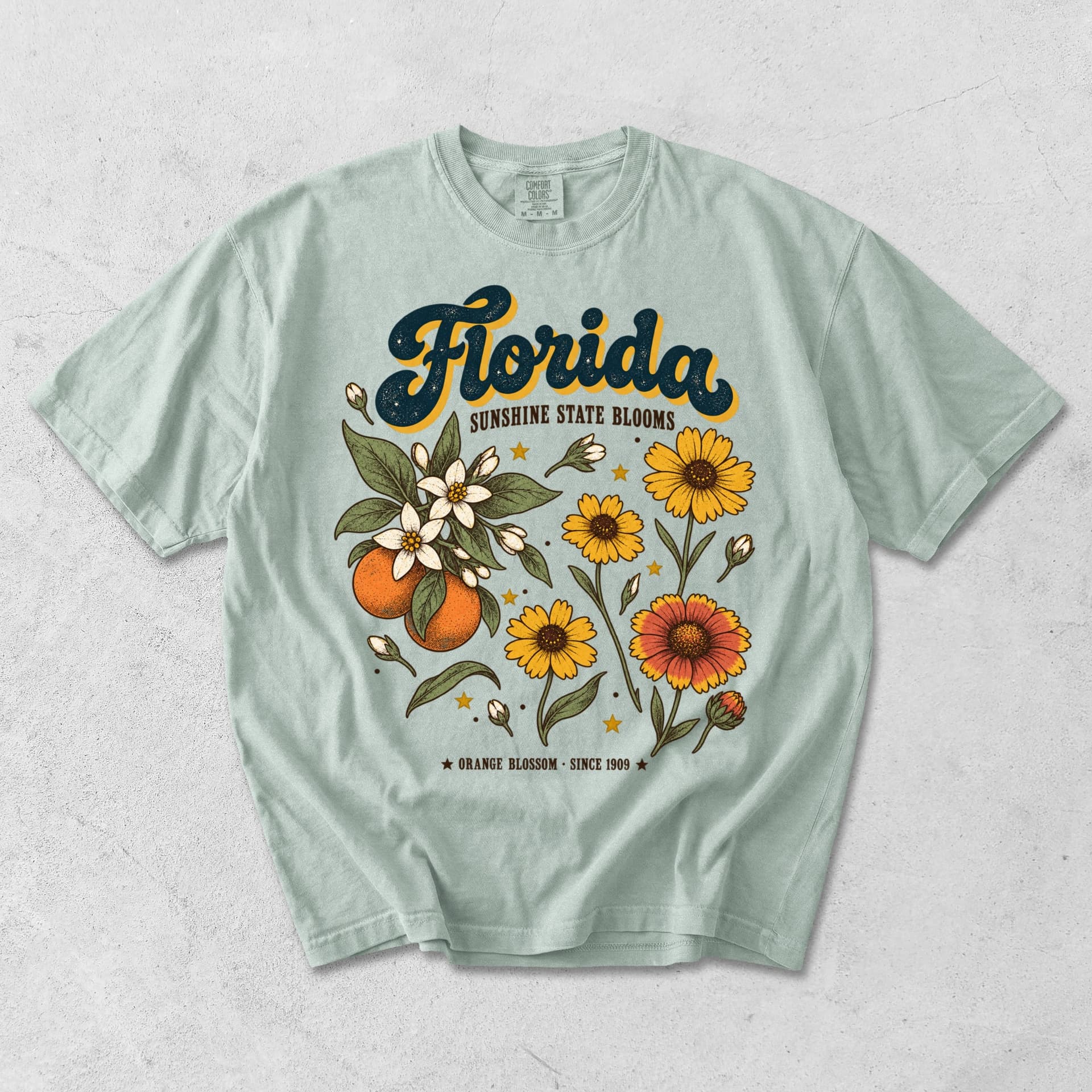 Florida Sunshine State Blooms Orange Blossom T-Shirt — Bay