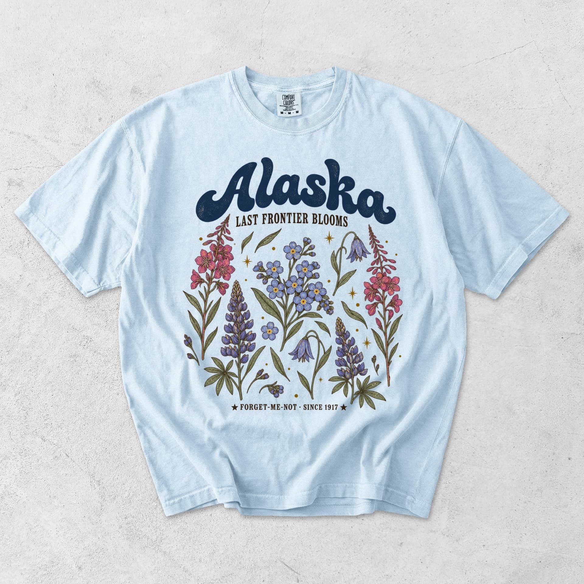Alaska Last Frontier Blooms Forget-Me-Not T-shirt