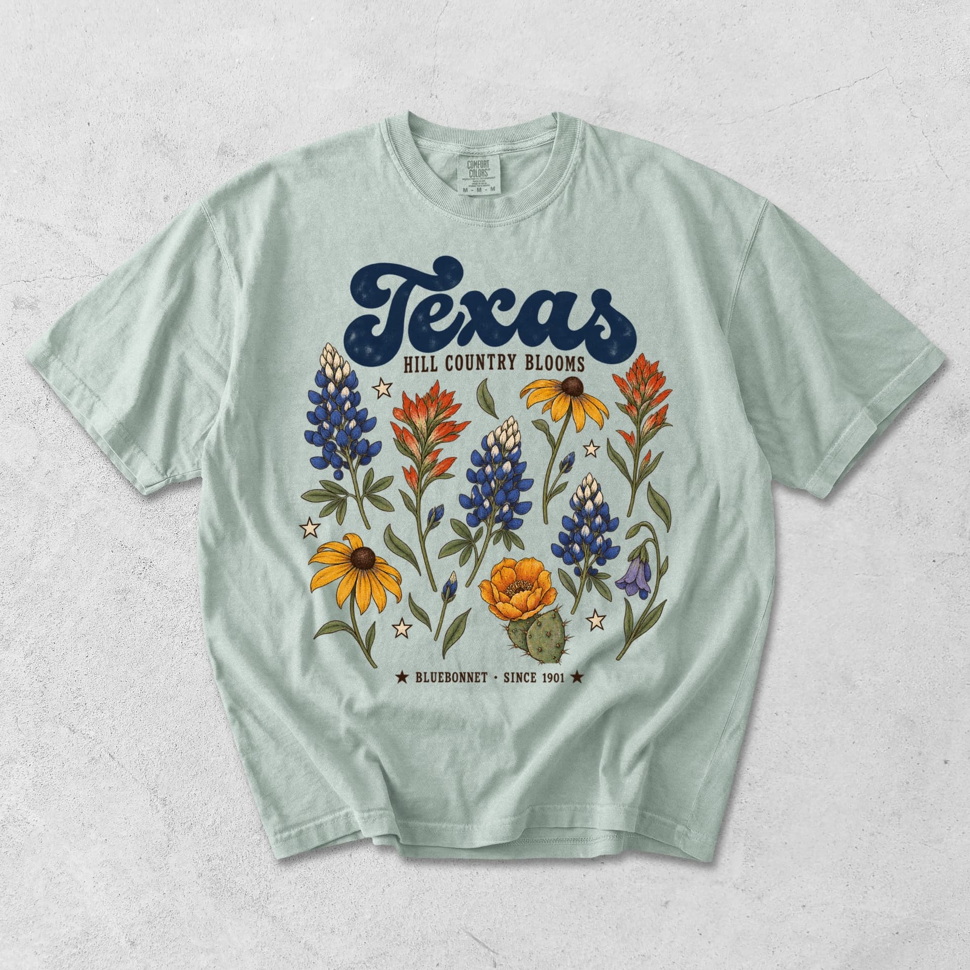 Texas Hill Country Blooms Bluebonnet T-shirt — Bay