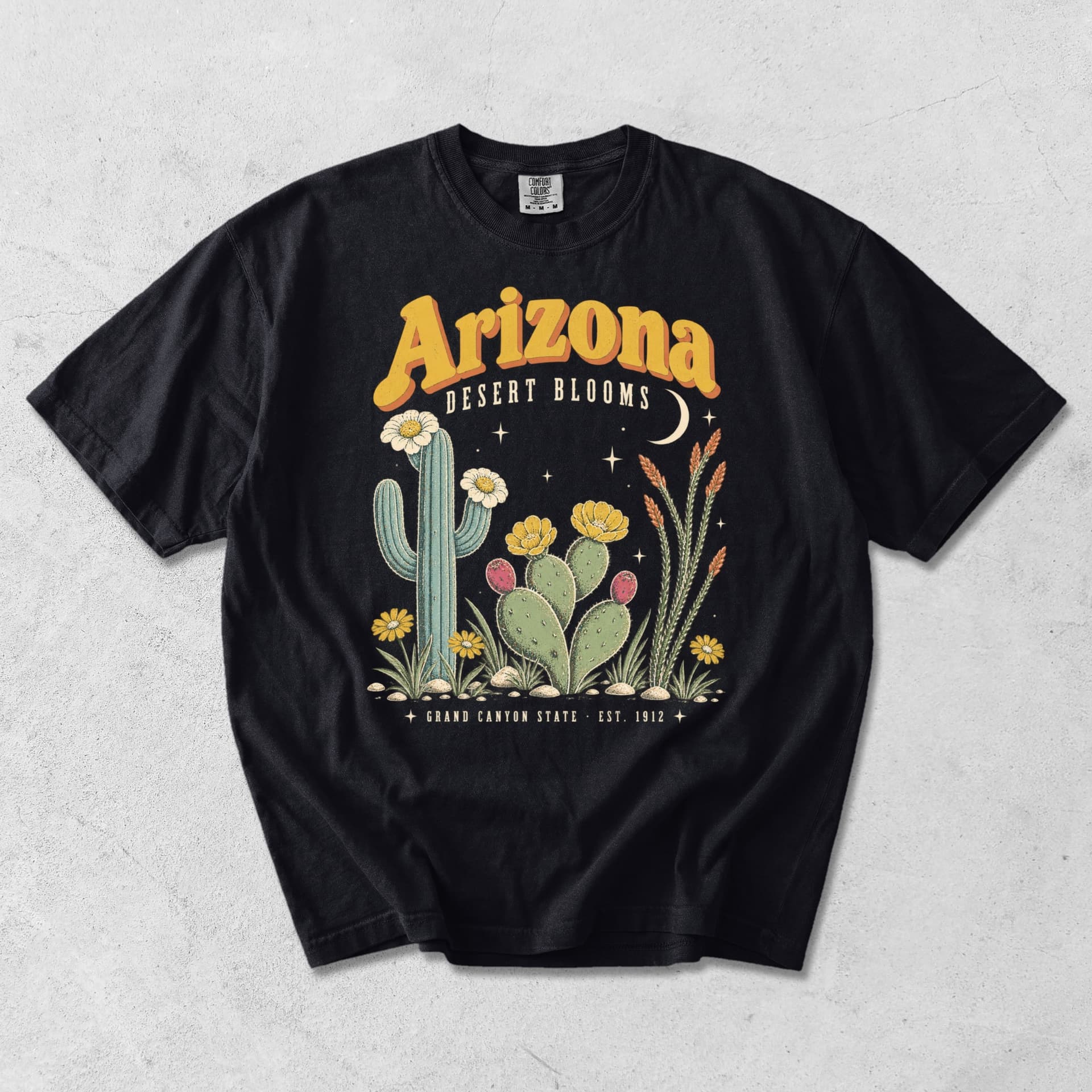 Arizona Desert Blooms T-Shirt — Black