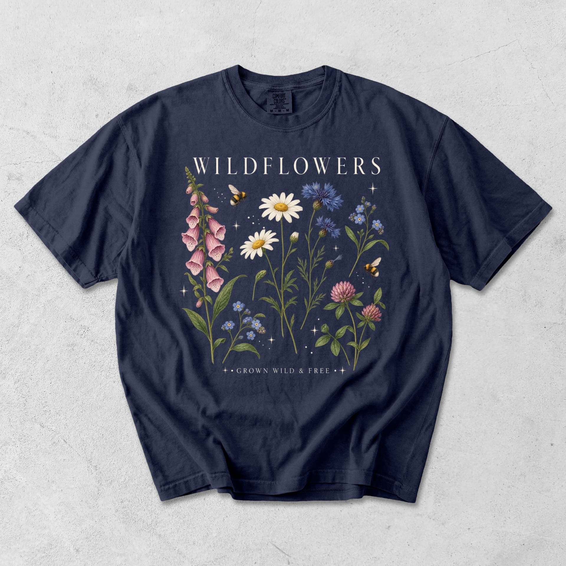 Wildflowers Grown Wild & Free Botanical T-Shirt